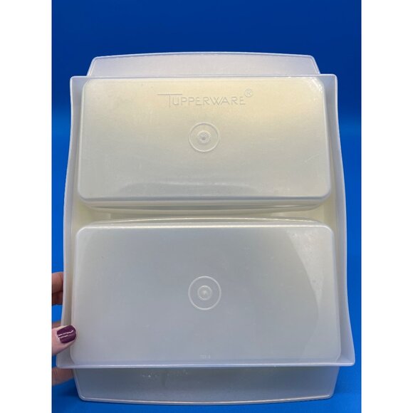 Tupperware Deviled Egg Carrier Set With Lid & 2 Trays For 24 Eggs - Picture 6 of 7